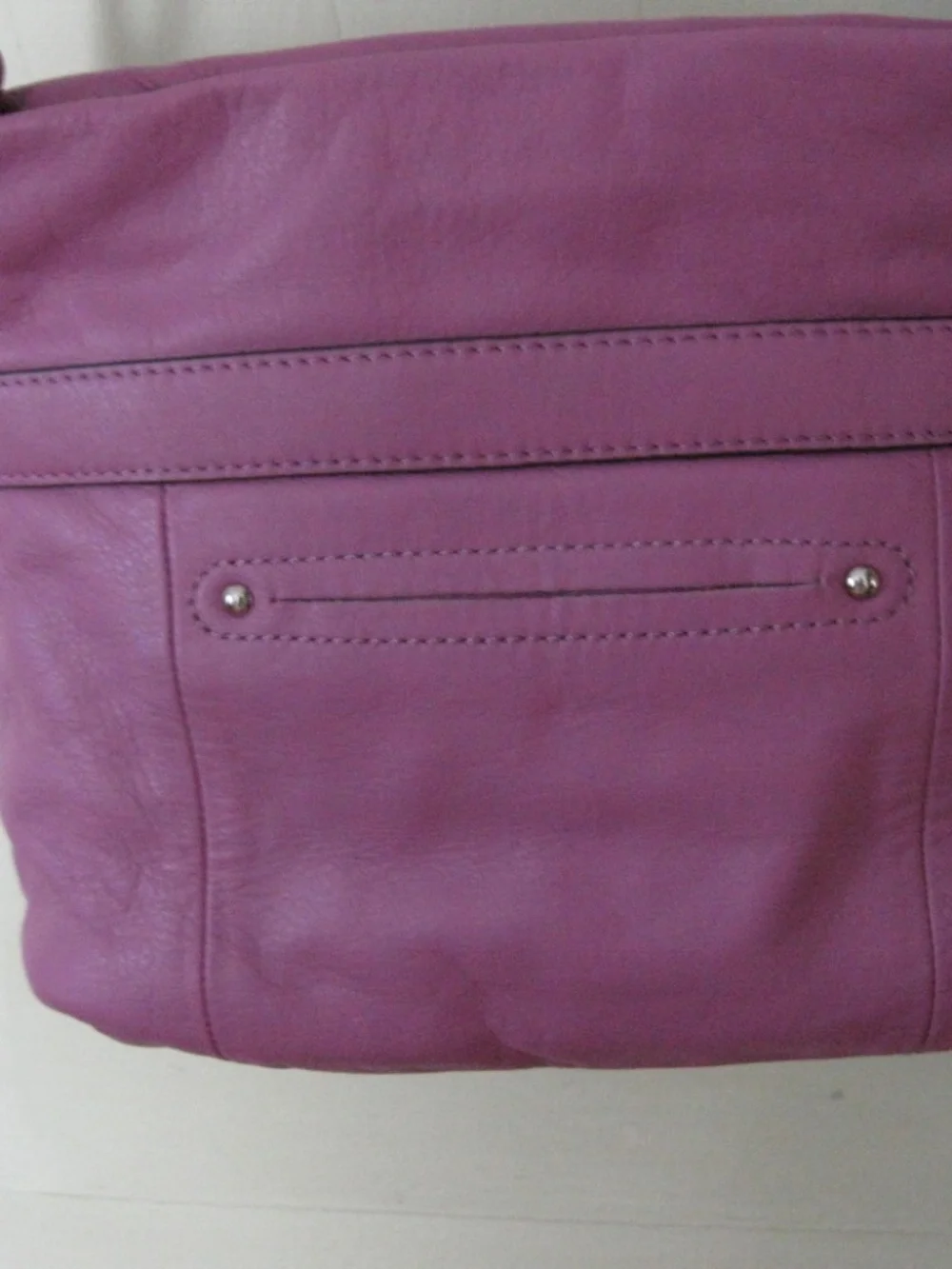 B. Makowsky purple leather crossbody handbag